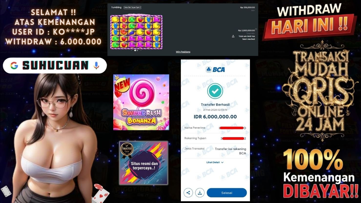 SUHUCUAN JACKPOT SLOT SWEET RUSH BONANZA